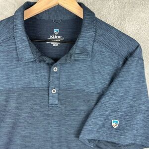 Kuhl Mens XL (slim fit- like large) Blue Engineered Short Sleeve Polo